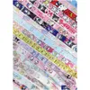 Keychains Lanyards 디자이너 Kawaii Cinnamoroll My Melody Kuromi Cat Lanyard Keychain ID 카드 ER 패스 체육관 휴대 전화 USB 배지 HO DHE39