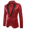 Shiny Gold Sequin Glitter Embellished Blazer Jacket Men Nightclub Prom Suit Blazer Men Costume Homme Stage Clothes For singers 240409