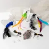 Toys Cat Wand Toy Replacement Head Mouse Feather Caterpillar Shape Kitten Catching Teaser Wand DIY Cat Stick Funny Kitten Supplies