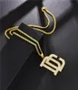 Fashion Men Hip Hop Letter DC Big hanger ketting sieraden Volledig strass Design 18K Gold vergulde ketting punk kettingen voor heren GI5948303