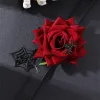 Halsband gotisk punk stil röd rose halsband för kvinnor fashionabla pu läder justerbar klubbfest krage kvinnor modesmycken 2023 NYTT