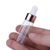 ストレージボトル10pcs 1ml/2ml/3ml/5mlクリア/アンバーミニガラスドロッパーサンプルサンプルバイアルはエッセンシャルオイル用です