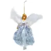 Juldekorationer Angel Tree Topper Doll Ornament med Wings Handmade Holiday Pendant