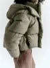 Frauen in Down Cotton gepolsterte Schneeparka Winterhaube warmes, gummierte Pufferjacke Windbreaker Übergroße Outwear Female Reißverschluss Langer Mantel