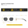 Retro Fashion Octagon Sunglasse Polygon Metal Small Frame Sun Glasses Men Vintage Luxury Brand Design 2024 240417