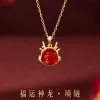 Brins Dragon Année rouge ma corde rouge année de naissance Taisui Bracelet Collier zodiaque Collier d'anniversaire Amulette de style chinois