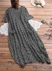 Bohemian Beach Maxi Dress Printed Summer Sundress ZANZEA 2023 Casual Polka Dot Baggy Sarafans Vestidos Robe 240419