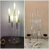 5 braccio Candelabri Clear per Wedding Acrilico Candelabra Porta di candele per il centrotavola Crystal 5 ARM Candlesticks Holder