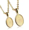 Colares pendentes Megimnstainless aço titânio ouro Santa Virgem Mãe de Deus Maria Vine Colar Chain Colar para Men Women Jewelr8978256