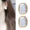 Earrings Winding design Retro style 925 sterling silver natural Freshwater square Baroque pearl earrings for ladies party 1421mm EFC