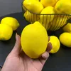 Decoración de fiestas 12 PPC Lemones artificiales Realistas Fuits de frutas de fruta para la mesa de la cocina en el hogar