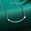 Necklaces Ailmay New Sale 925 Sterling Silver Smile Lucky Pearl Pendant Necklace Simple Elegant For Women Girls Party Accessories Jewelry