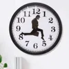 of Round Shape British Ministry Silly Walk Wall Clock Comedian Home Decor Novelty Watch Funny Walking Silent Mute Clocks ing s