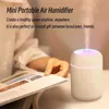 Humidifiers 300ML Mini Ultrasonic Air Humidifier Romantic Light USB Essential Oil Diffuser Automotive Purifier Aromatic Anion Nebulizer Y240422