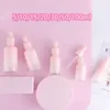 Dekorative Figuren 15pcs 5-100 ml Glas Tropfen Flasche Flüssigkeit Pink Cap Serum/Essential Basic Pipette Nachfüllbar