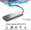 Hub ireal Think USB C Hub 3.0 Adattatore Typec USB ad alta velocità Multi splitter con lettore di schede Micro SD/UHSII SD 4.0 per MacBook Pro per MacBook Pro