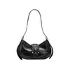Sier PU Кожаные сумки для плеча для женщин -дизайнерские сумочки женский винтажный кошелек подмышеток, дамы элегантные слинг -мешок с поперечным телом 60ox#