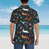 Casual shirts voor heren Mystic Forest Vacation Shirt Woodland Print Hawaiiaanse man Retro Blouses korte mouwen comfortabele ontwerptop