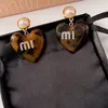 Italia Mumu Pendientes del corazón Drop de acetato ACRYLIC Heart Shape Pendientes para San Valentín Femenino Exquisito Pendientes de lujo Joyas