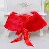 Jackets Solid Ribbon With The Same Soft Fur Shawl Wedding Flower Girls Cape Seven Color Free Size Kids Girl Birthday Party Wrap