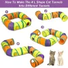 Toys Interactive Cat Toy Set for Indoor Cats with Collapsible L Shape Cat Play Tunnel Tube Tent Cat Wand Teaser Cat Springs Mouse Toy