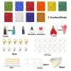 kits y2k Trendy Multicolor Small Bead Kit de 23mm Miã de semente de semente de couro Tassel letra acrílica com miçangas para acessórios de jóias boêmios