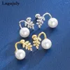 Stud Earrings Top Quality 925 Sterling Silver Pearl Earring For Women Girlfriend Children Screw Anniversary Party Jewelry Gift
