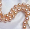 Necklaces 18 inch AAAA Japan Akoya 910mm pink pearl necklace 14k gold clasp