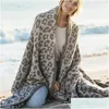 Coperte mezza lana pecora coperta a maglia leopardo p sogno drop dropeaps home textiles dhna8