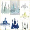 Party Supplies Twinkling Cake Topper Snow Castle Acrylic Favors For Girls Baby Shower Birthday