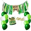 Party Decoration Wild One Birthday Ballons High Banner Banner Crown Gâteau Topper Première Jungle Safari DÉCORATIONS