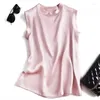 Women's Blouses Summer Comfortable Elegant Shirt Sleeveless Korean Women Fashion Satin Tank Tops Office Lady Ice Silk Y2k