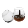 Vinglas med långsam roll Whisky Cup Fund Glass Japansk stil Träbricka Whisky Rum Glassware för Bar Hushållens party Crystal