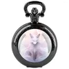 Relógios de bolso Cute Pink Design Design Glass Dome Vintage Quartz Assista Men Mulheres Pingente Colar Chain Horário de Jóias Presentes de Jóias