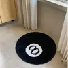 Carpet 3D Billiards 8 Ball Rug Round Tufting Soft Chair Pad Anti-slip Bathroom Floor Mat Kids Bedroom Decor Retro Black No. 8 Carpet T240422