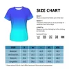 Magliette da donna maglietta da stampa neon blu e acqua harajuku o collo estate top da streetwear 2024 abiti personalizzati con manica corta femmina
