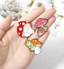 Cartoon Vegetable Mushroom Brooches Brothers Fashion Cute Enamel Pins Plant Frog Cat Animal Badge Costume Decoration Gift6058051