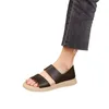 Нижняя мода плоские сандалии женщины повседневная каблука сандалии половина мягкая подошва сплошной пляжной обувь лето 240412 286c