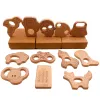 Toys de dentition en bois bébé teether en bois téléphone portable de vélo