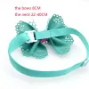 Dog Apparel 100pcs Pet Bowties Handmade Mesh Cloth Tie Bows Ties Bow Neck Accessory Holiday Grooming Prodtcs 6colour LL