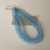 CHOKER MINAR VINTAGE 4 6 8 10mm Colore blu Collana in perline di pietra naturale per perle da donna.