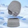 毛布の子供の帽子とスカーフセット編み暖かい冬の円雪だるまプリント弾性肥厚屋外スポーツブランケット