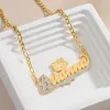 Necklaces Customized Necklace Two Tone 14K Gilded Stainless Steel Pendant Personalized Double Plate Name Necklace For Women Jewelry Gifts