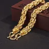 Kedjor vintage 24k halsband drake real gul fast guldpläterad herrring trottoarkedja smycken inte fade250c