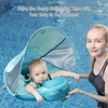 Mambobaby Float Drop Baby Baby Float Baby with Cautopy Swimming thory Floater with Tail Float Trainer 240416
