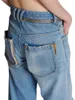 Jeans féminins 2024 Tendies Tendies Couxes décontractées High-Waist Y2K Vêtements - Pantalon à la jambe large Bra xl