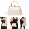 weißer chinesischer Stil Handtasche Fi chinesischer Stil Seidentuch Quadratbeutel Elegante Quasten -Umhängetasche 51JT#