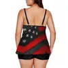 Journée d'indépendance des maillots de bain pour femmes pour American 4 juillet imprimé à lacets à lacets Tankini réglé en deux pièces de maillot de bain pour les shorts