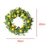 Decoratieve bloemen kunstmatige krans realistische ronde ronde 45 cm muur hangende ornament lente slinger voor hek raamvierviering veranda