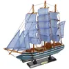 Sailboat al Table Decoration Model Wooden Ship Models Nautical Sailing Sculpture Boat Statue 240426